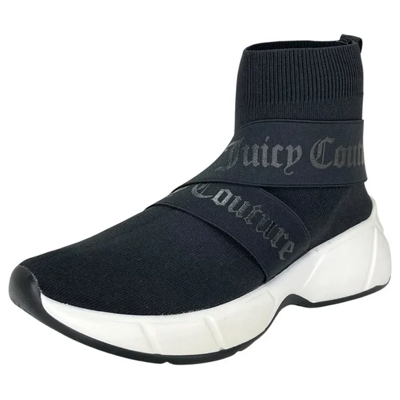 Juicy Couture Ariella Black Stretch Womens Sock Sneakers Size 8M - Picture 1 of 12